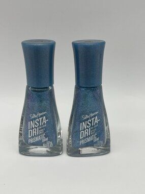 TWO Sally Hansen INSTA-DRI Prismatic Shine Nail Color 0.31 fl oz 025 Cosmic Blue